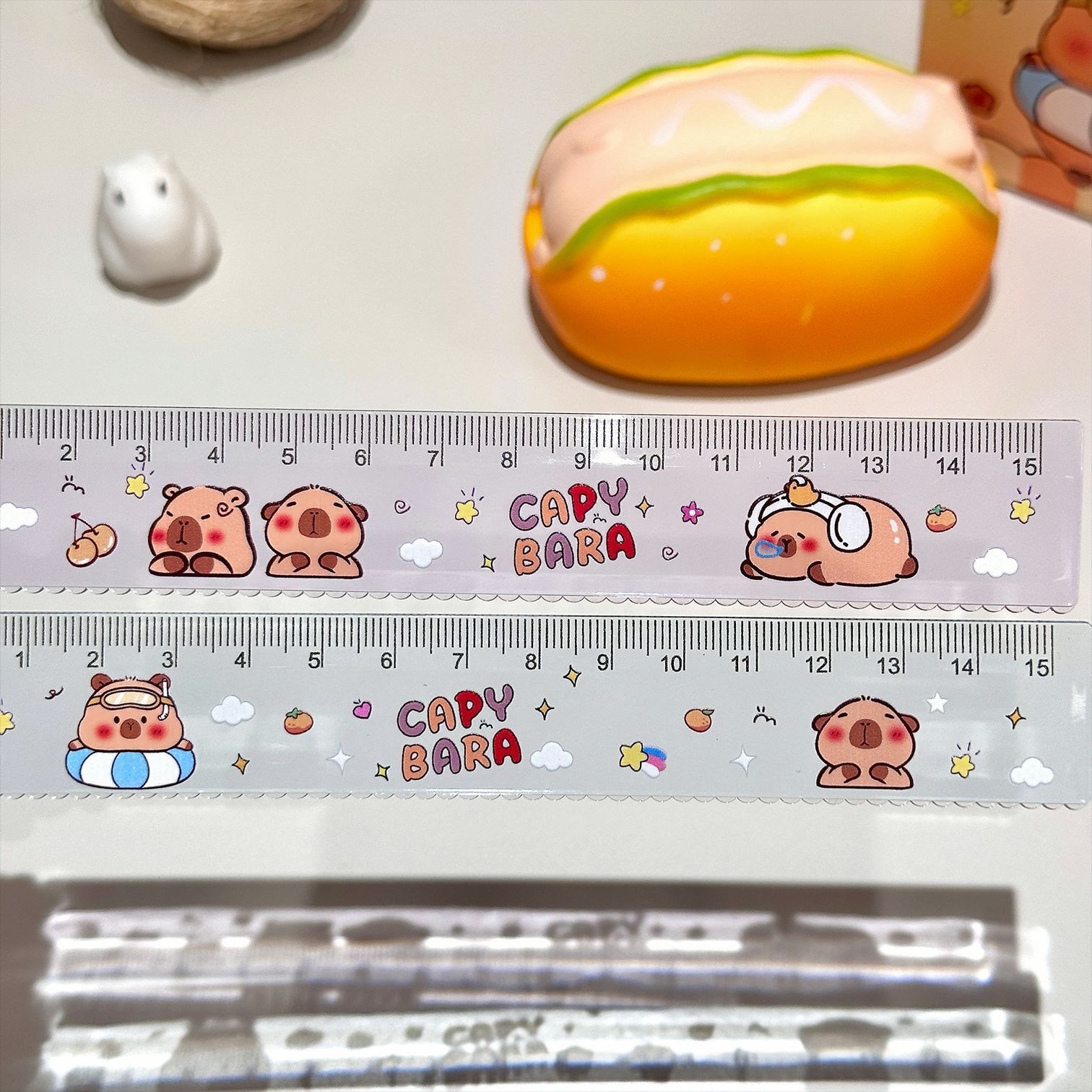 Kapibala regla de alto valor 15cm linda regla de goma blanda regla de dibujo papelería para estudiantes al por mayor transfronterizo