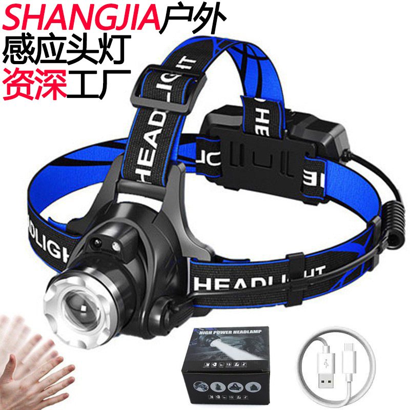 Transfronterizos T6 luz de pesca recargable USB luz de zoom al aire libre luz de emergencia luz de inducción luz de cabeza al por mayor