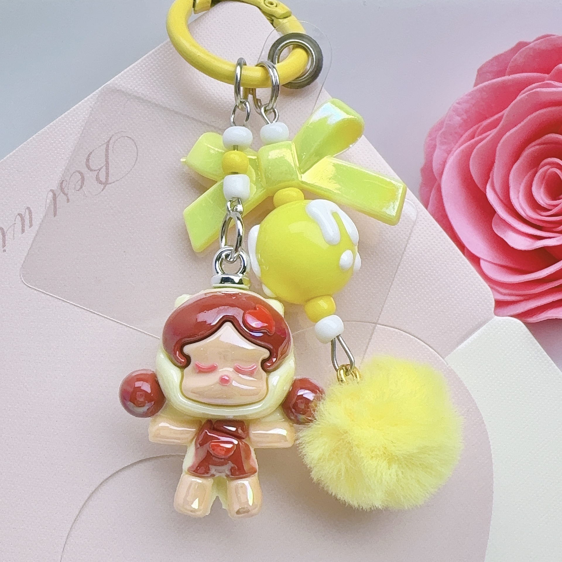 Sp Girl Cute Mobile Phone Pendant Gasket Electroplating Cute Bag Pendant Keychain Wholesale Cross-Border Creative