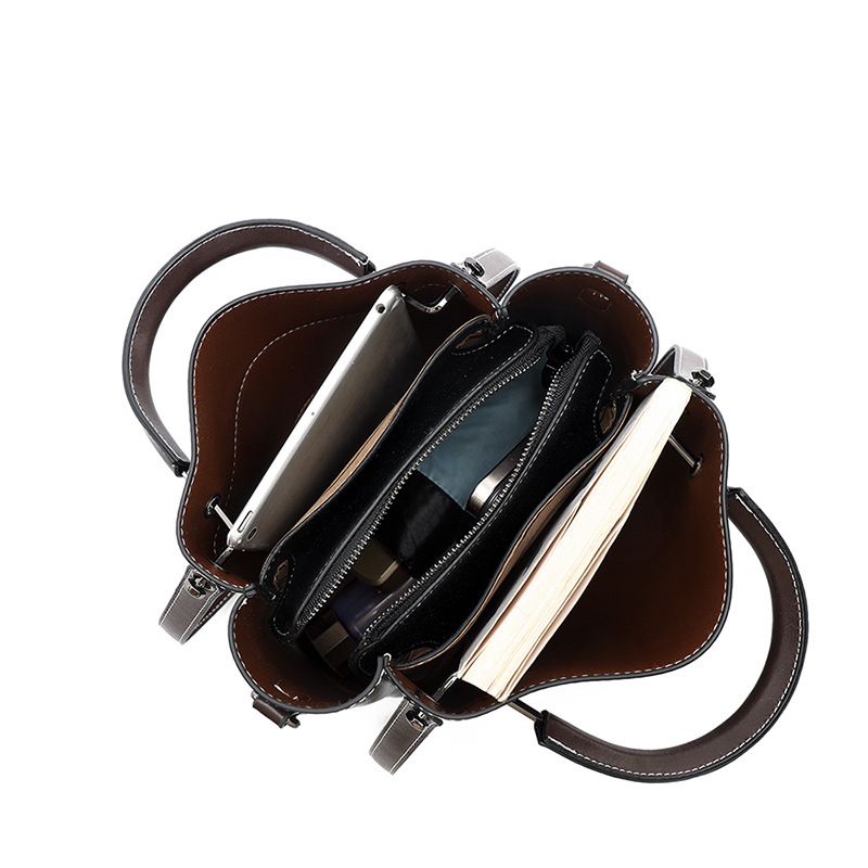 Bolso de hombro de cuero suave transfronterizo bolso de mujer 2024 nuevo sentido de alta calidad versátil de transporte de gran capacidad bolso de cubo de transporte