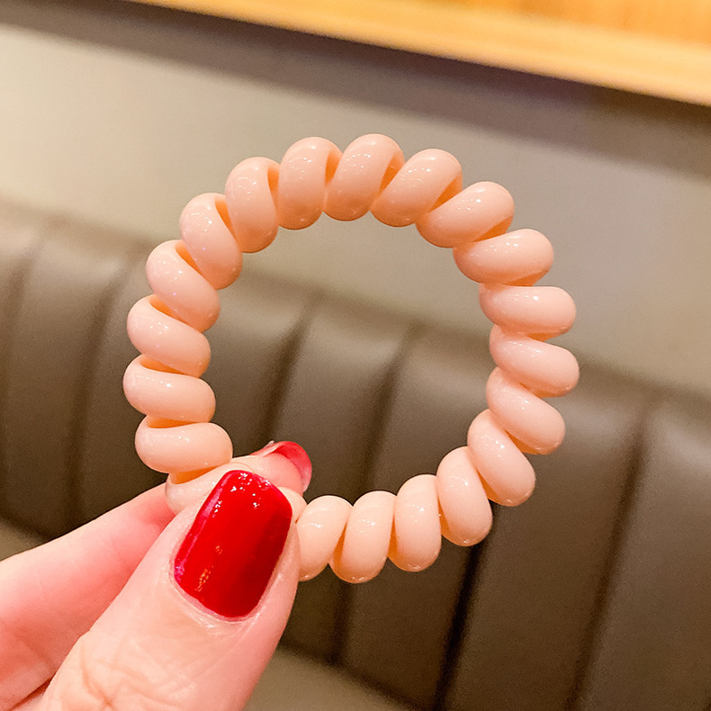 Boucle de ligne téléphonique de couleur bonbon, cheveux attachés de fille douce, bandeau en caoutchouc, cheveux en corde coréens simples et sans trace_voghion.com
