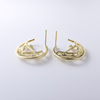 Fashionable earrings, silver 925 sample, simple and elegant design