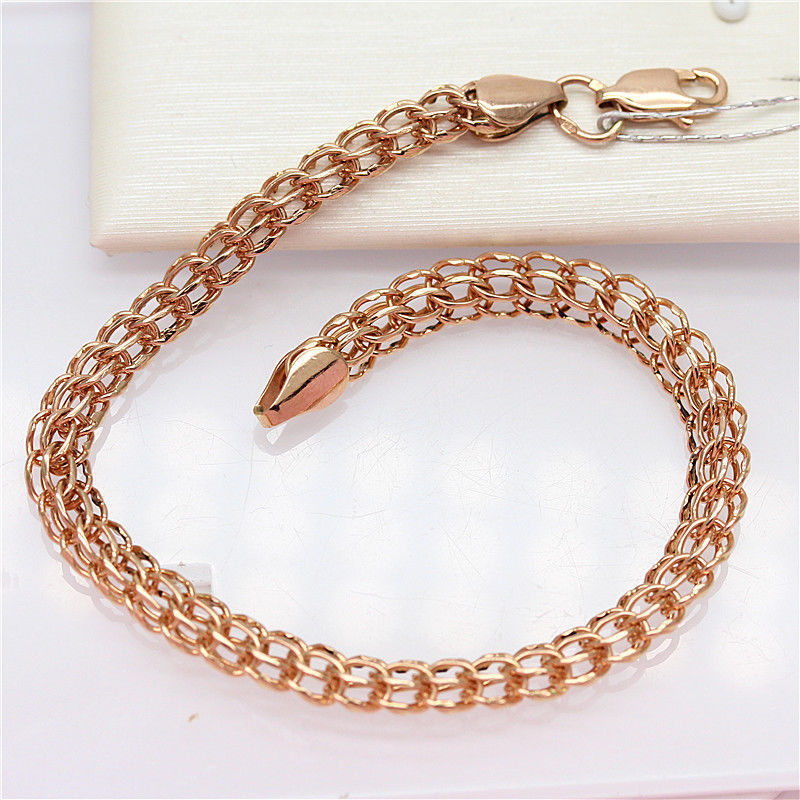 Xingfu Ao 585 Purple Gold Russian Simple Exquisite Buckle Bracelet Color Gold Rose Gold Jewelry Personality Trend Xingfu Ao 585 Purple Gold Russian Simple Exquisite Buckle Bracelet Color Gold Rose Gold Jewelry Personality Trend