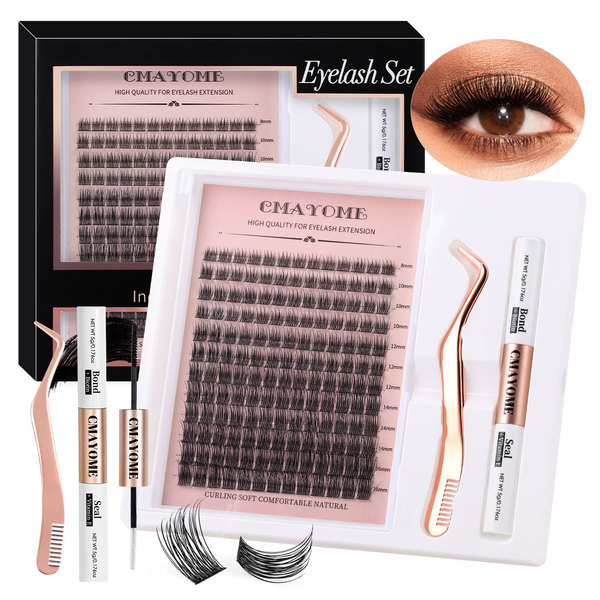 Cross-border popular natural thick C-curved false eyelash extension…