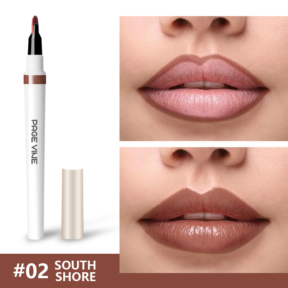 Lípido labial de maquillaje transfronterizo 2 - en - 1 lipstick impermeable y duradero, lipstick líquido de lipstick