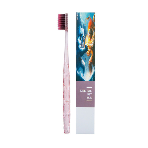 High-end light luxury fine silk soft hair crystal handle toothbrush wide head, couple's toothbrush set gift box