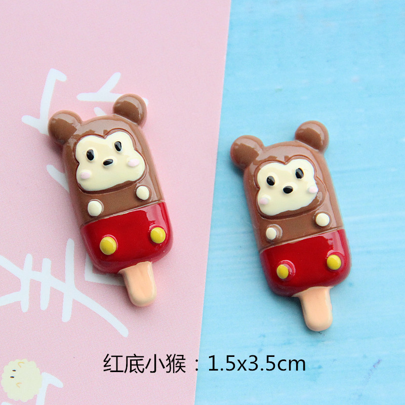 Popsicle mono sobre fondo rojo