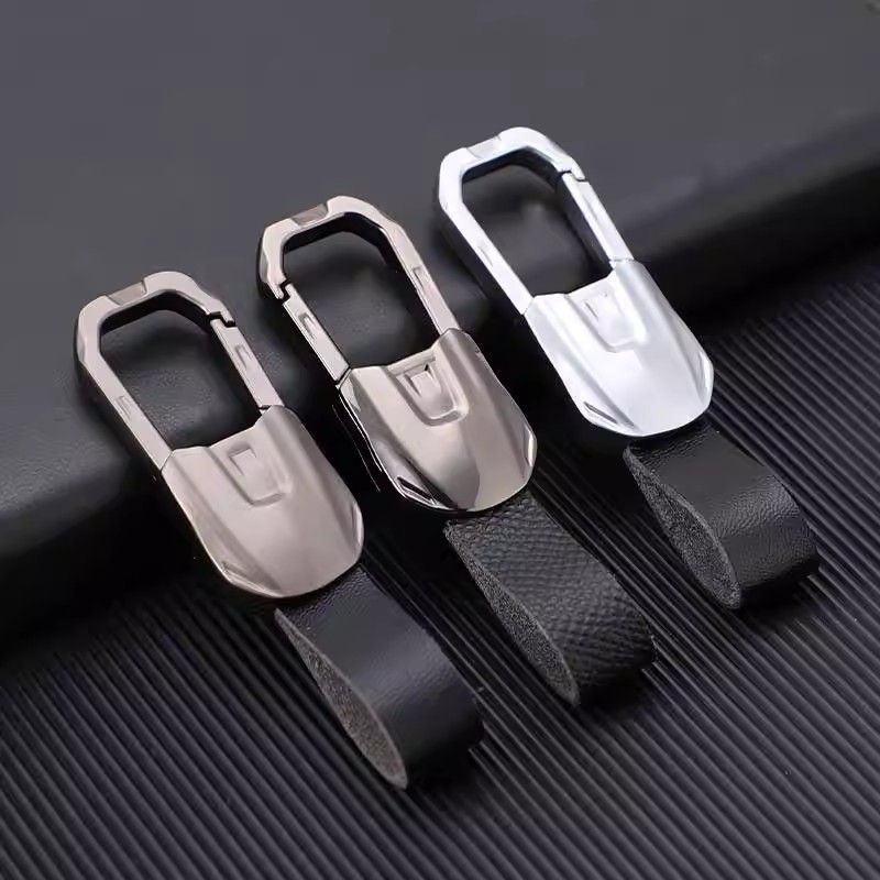 Zinc Alloy Car Keychain, Simple Business Style Keychain, Suede Leather Waist Clip, Anti-Lost, Manufacturer Wholesale