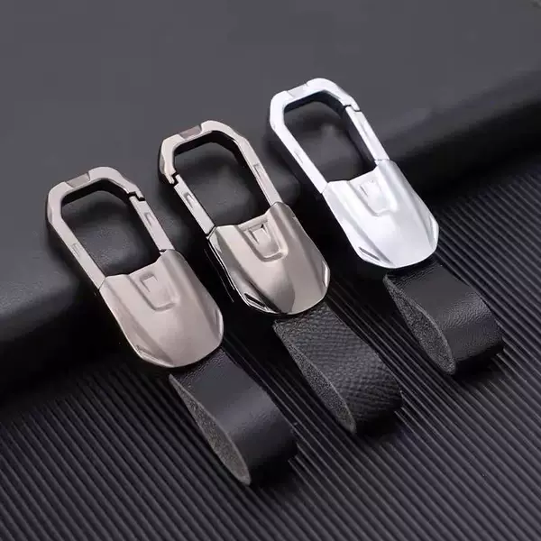 Zinc Alloy Car Keychain, Simple Business Style Keychain, Suede Leather Waist Clip, Anti-Lost, Manufacturer Wholesale