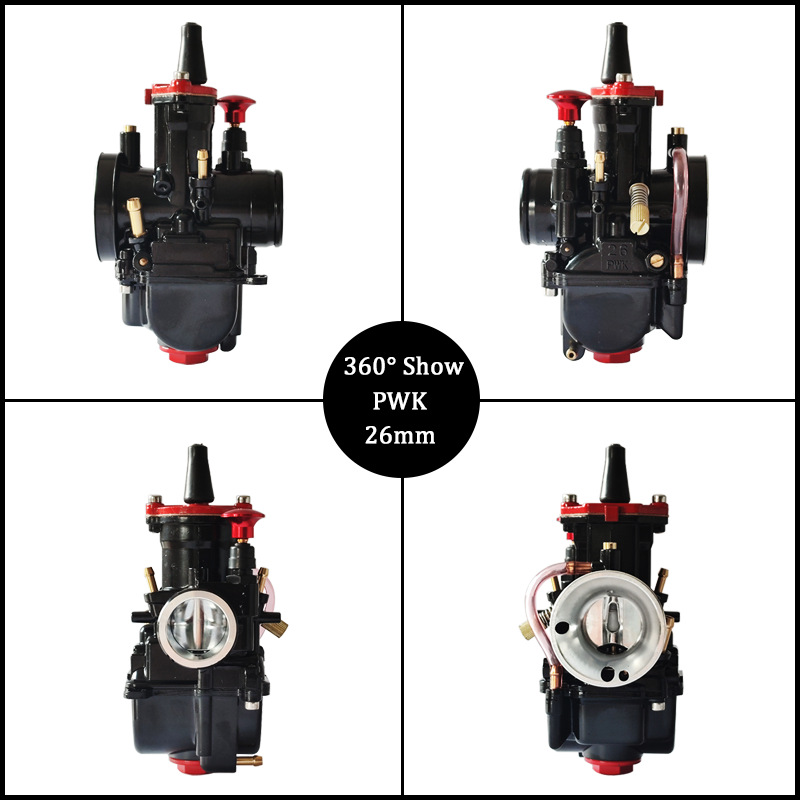 Maikuni Iron Box Motorcycle Pwk Carburetor 21 24 26 28 30 32 34mm Black and Red Painted Model