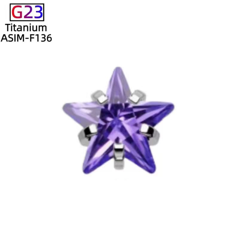 G23 Titanium Star Zircon Ear Cartilage Stud Lip Nail Piercing Jewelry Fashion Ear Accessories detail image 13