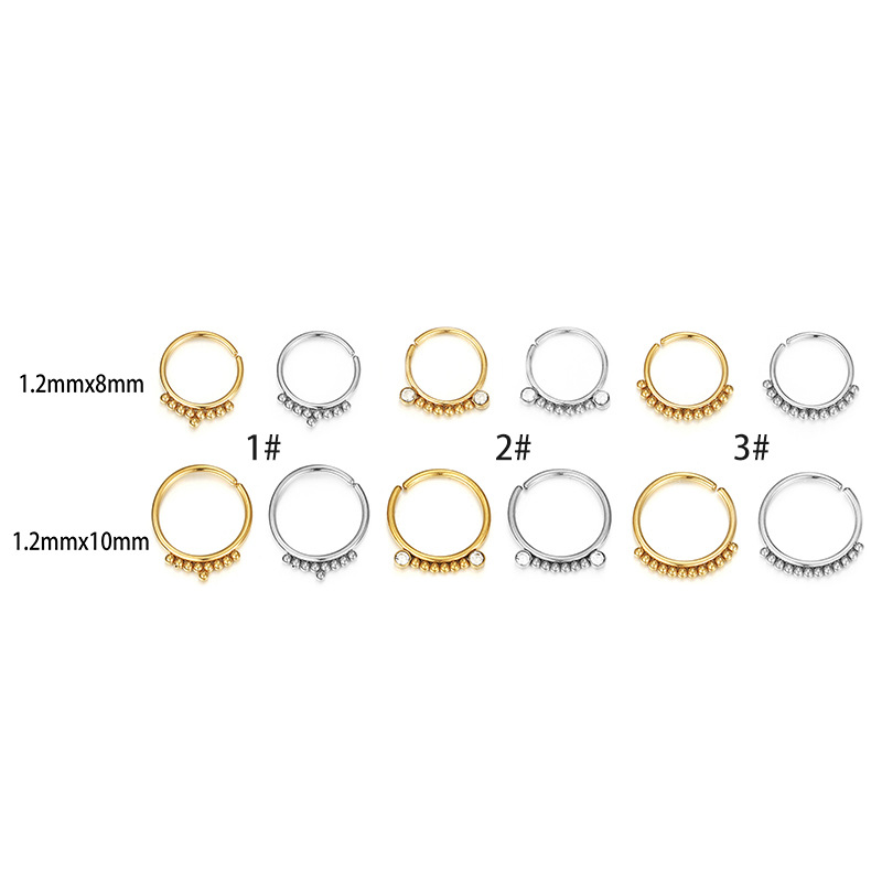 Fashion Round Stainless Steel Plating Nose Ring 1 Piece display picture 1