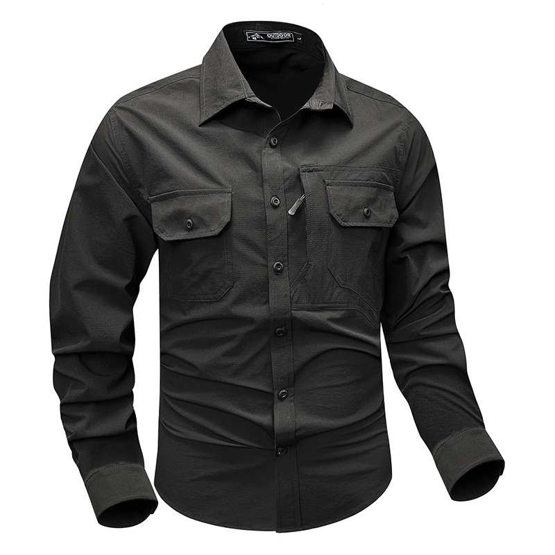 Camisas tácticas al aire libre para hombres primavera y otoño nuevo elástico secado rápido desgaste camisa militar de montaña caminata ropa de hombre