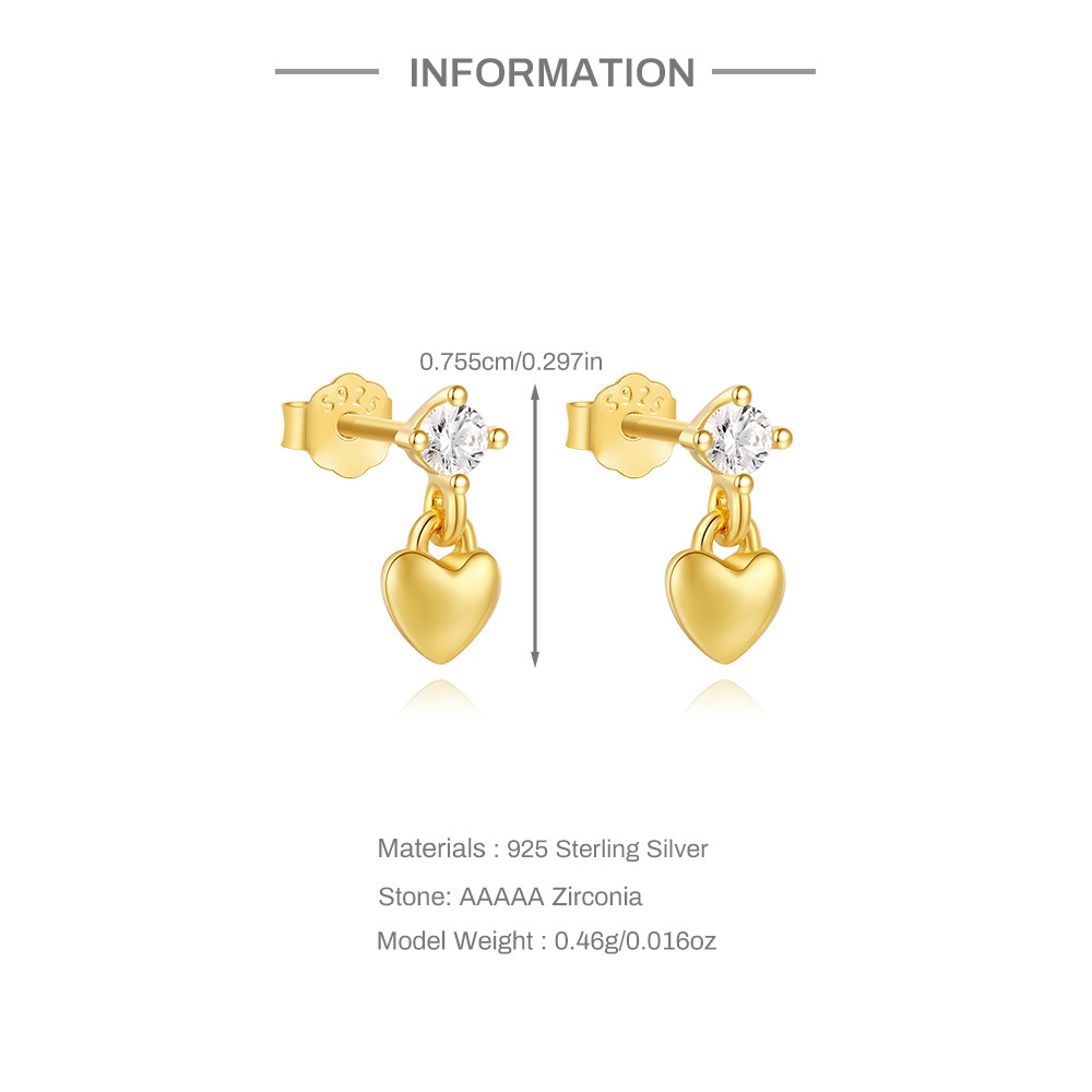 1g Weight 925 Sterling Silver Ear Needle Material Zircon Inlay Material Drop Earrings Classification 1 Pair Quantity Daily Occasion 925 Sterling Silver Material Heart Shape, Flower Pattern All Seasons Season Women's Gender Polished Finish Plating Design Simple Style Style 1 Pair 925 Sterling Silver Zircon 925 Sterling Silver Earrings Heart Shape Flower Drop Earrings 4