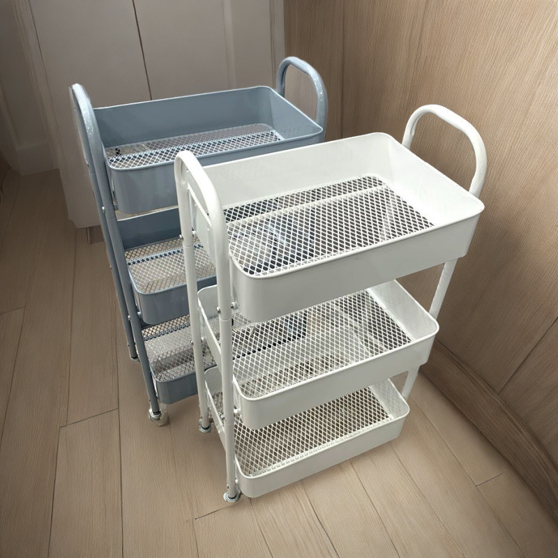 Living Room Home Bathroom Multi-Layer Bedroom Mobile Storage Rack Storage Rack Snack Bathroom Kitchen Floor-Standing Trolley