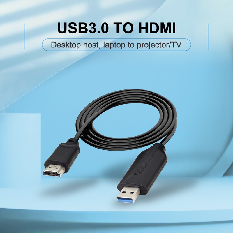 Usb3.0 to HDMI Laptop Adapter, Driver-Free High-Definition Video Conversion Cable, True 3.0 to HDMI Male Connector