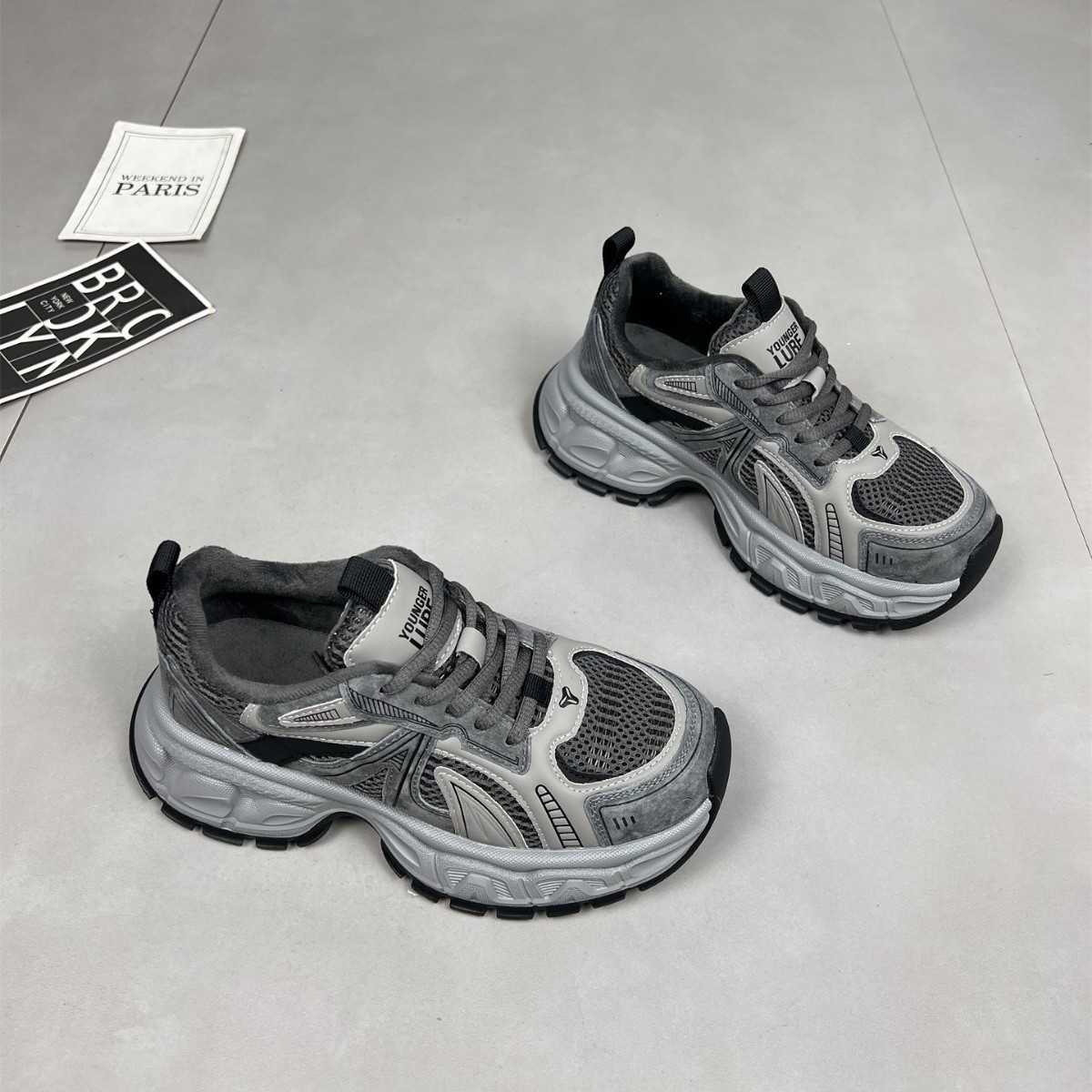 Plush Genuine Leather Thick-Soled Dad Shoes for Women 2025 Winter New Retro Versatile Lightweight Comfortable Casual Sports Shoes