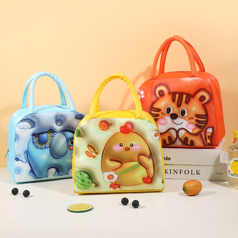 New Cartoon Lunch Bag Aluminum Foil Thickened Portable Insulated Lunch Box Bag for Children Cute Lunch Box Bag