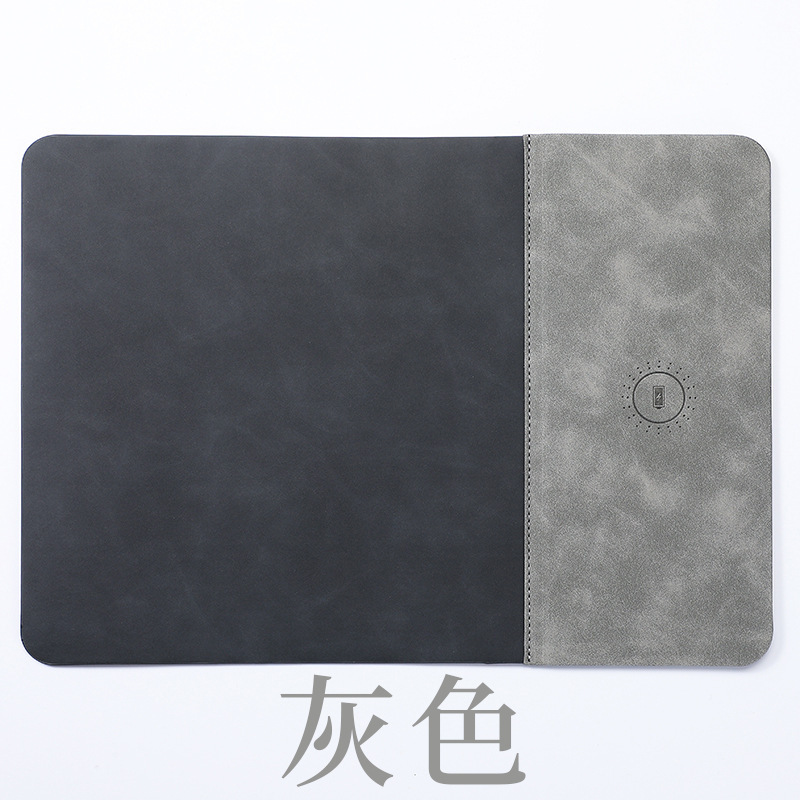 Alfombrilla de ratón con carga inalámbrica 15W, PU antideslizante, oficina comercial, personalizable