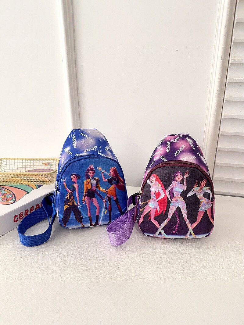 Comercio exterior 2026 nuevo KPOP bolso de pecho de dibujos animados para niños, mochila de moda para niños y niñas, jardín de infantes lindos bolsos de hombro