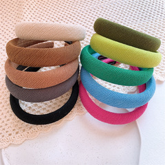 韓版甜美彩色海綿條紋發箍少女高顱頂簡約發卡頭扣洗臉外出頭箍