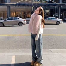 海宁环保狐狸毛皮草马甲女2025秋冬新款奢贵羊羔绒背心外套马夹