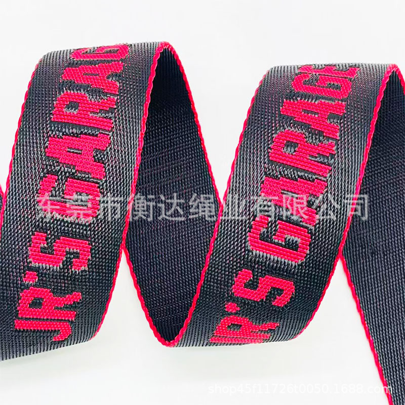 Fábrica de poliéster engrosado imitación de nylon hueco multicolor jacquard correa de bolsas correa de hombro correa de deportes al aire libre
