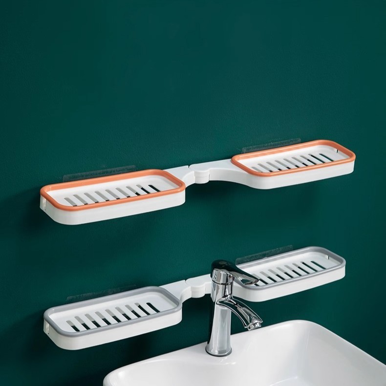 クリエイティブコーナー収納ラックパンチフリー壁掛け収納ラックバスルームトイレプラスチック洗面台折りたたみラック|undefined