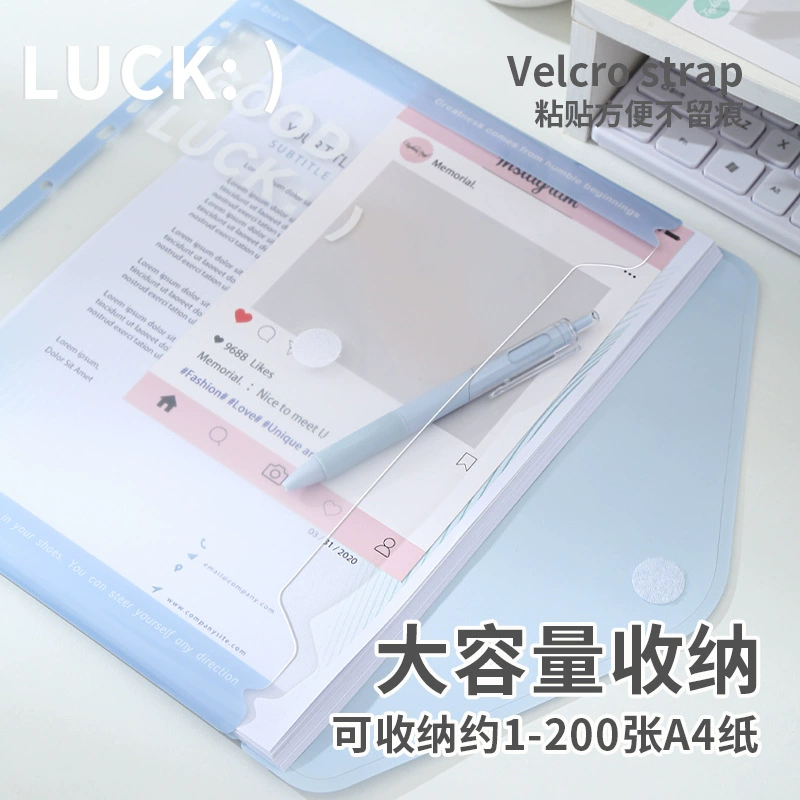 Folder for folders with velcro, storage bag, storage system for documents, handheld handle, tear-off sheet, gradient
