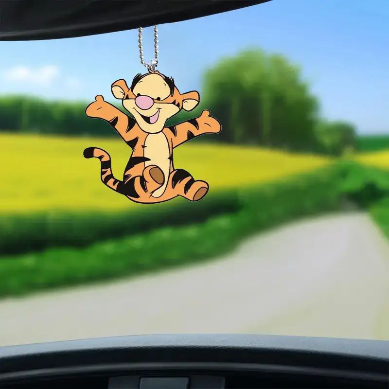 2D nuevo plano lindo pequeño tigre colgante acrílico transfronterizo automóvil espejo retrovisor interior decoración colgante para el hogar