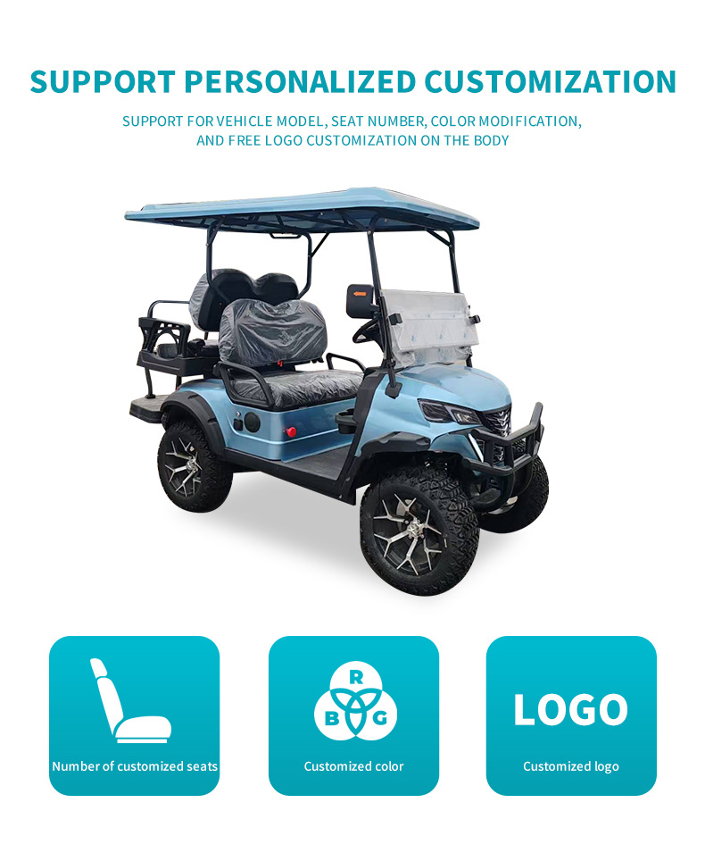 Customized Golf Carts for Foreign Trade, Factories, Hotels, Off-Road Areas, Tourist Attractions, and Off-Road Electric Golf Carts