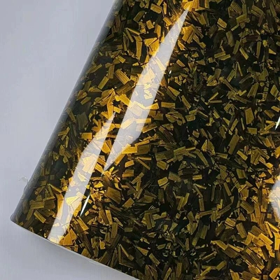 Carbon Film Rearview Mirror Car Film | Auto Color Change Film - pet-glossy-flower-carbon-golden-yellow-152-18m