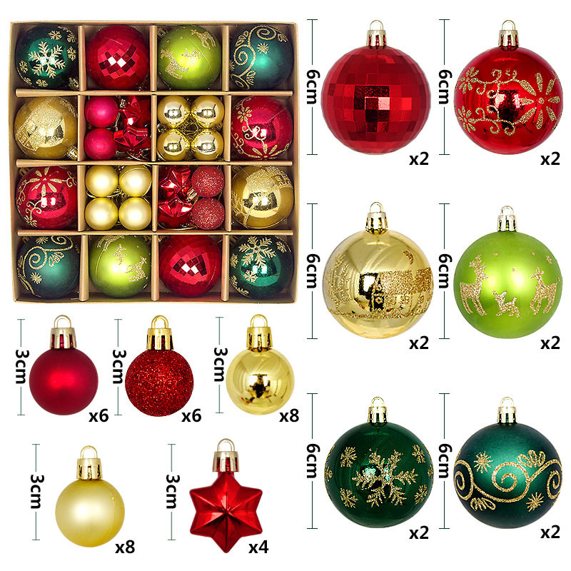Juego de Esferas Navideñas Decorativas de Plástico para Navidades