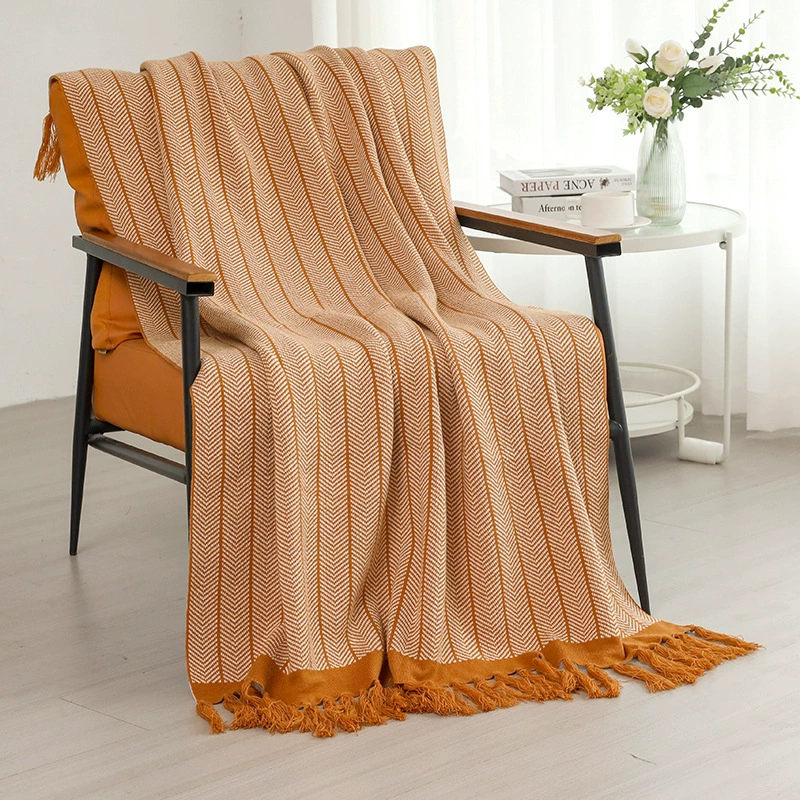 Тонкое вязаное одеяло для путешествий, кемпинга и отдыха, для использования в самолете (класса люкс), как одеяло для кондиционирования воздуха, авиационное одеяло