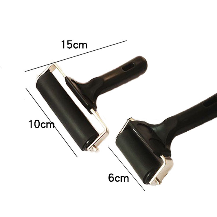 Excluso transfronterizo rodillo de impresión rodillo de tinta mango de plástico impresión de aceite rueda de goma herramienta de pintura de tablero de madera rodillo de pegamento de tinta