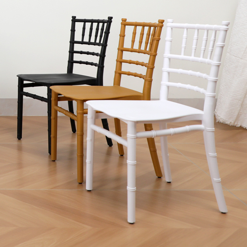 Silla de bambú PP Silla de ocio Silla de respaldo niños kindergarten silla de plástico al por mayor banquete de boda al aire libre Silla de hotel