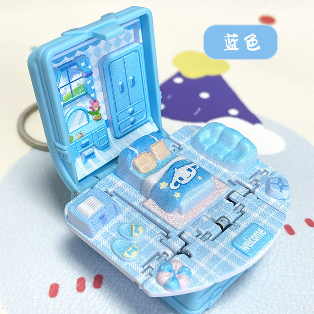 3D Folding Book Keychain, Mini Pop-Up Diorama, Assorted Themes, OPP/Box Packaging
