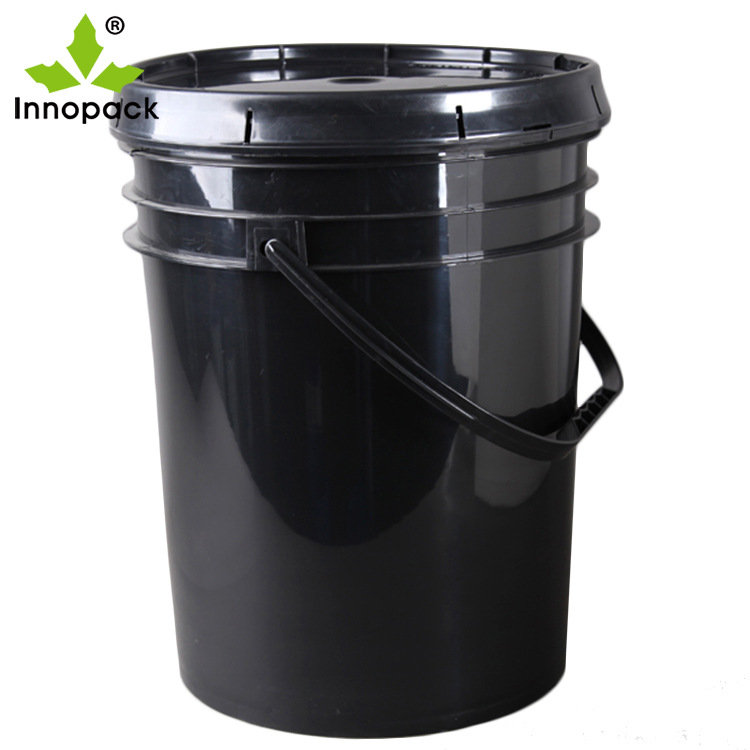 【工厂直销】S-20L黑色工业级美式标准塑料桶收纳桶可印刷
