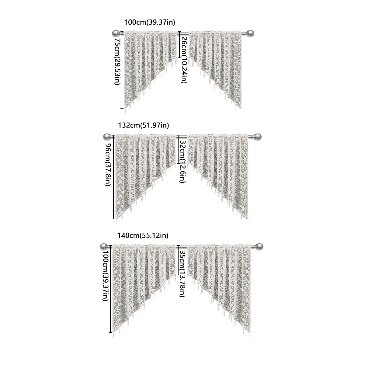 Transfronterizos de urdimbre encaje vertical rosas tubo de cuentas triangulares cortinas yarn a través de la barra de presión de alambre 2pcs cortinas cortinas terminadas