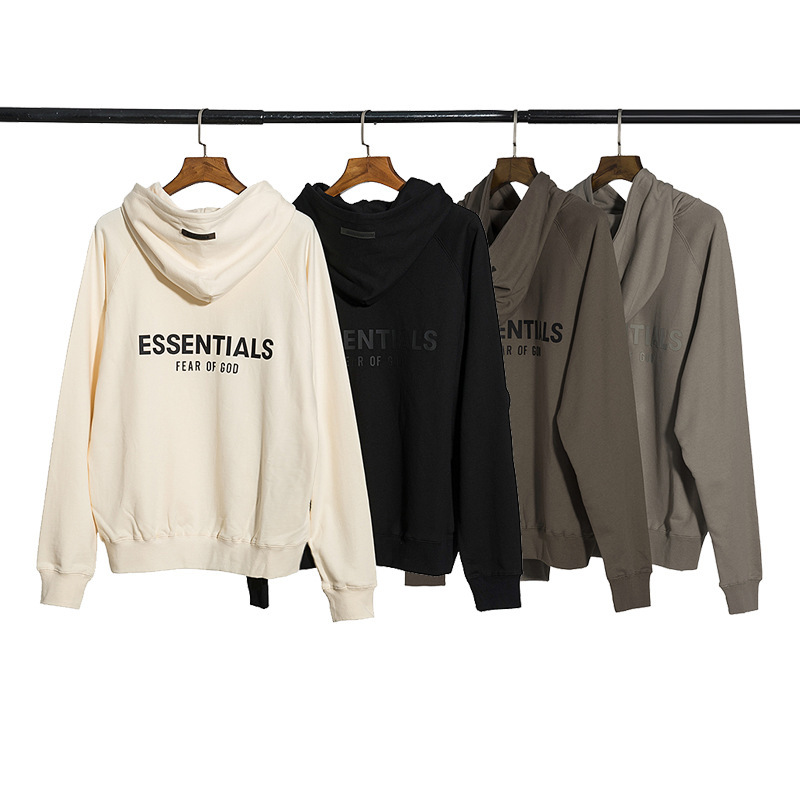 Cross-border wholesale fashion brand FOG double line ESSENTIALS letter printing loose cotton lovers hooded sweater