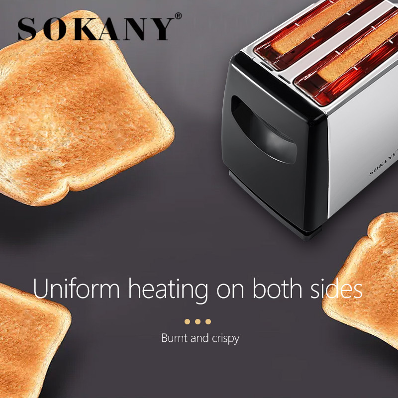 Foreign Trade Toaster for Home Use, 2-Slice Toaster, Baking Breakfast Machine, Multifunctional Toaster 016Ssokany