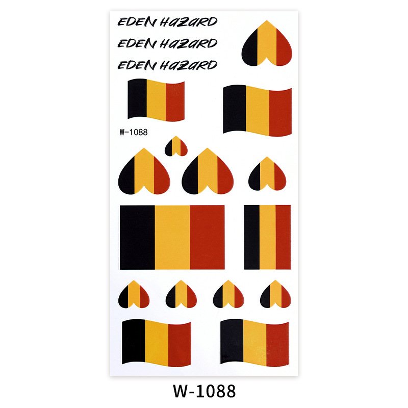 Cross-border 2022 Copa del Mundo tema tatuaje pegatinas impermeable Bandera Nacional niños dibujos animados tatuaje pegatinas tatuaje