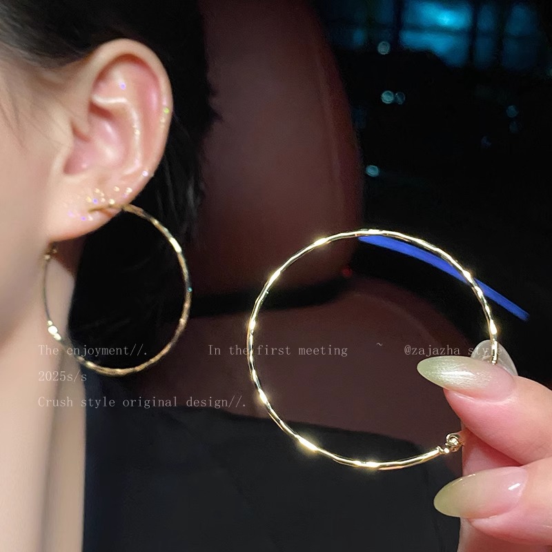 Shop Owner Recommends ~ Large Hoop Earrings for Women, Trendy 2025 New Style, High-End Feel, Suitable for Large Faces, Stud Earrings Jewelry