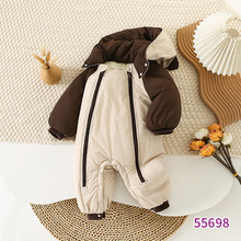 秋冬新款童装加棉加绒婴儿连体衣  宝宝冬季休闲加厚保暖哈衣爬服