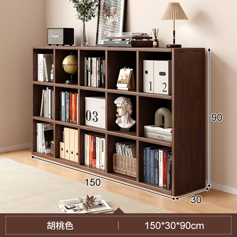 Estantería de madera maciza estante piso montado en la pared combinación celosía gabinete sala de estar de almacenamiento de pino estantería hogar corto