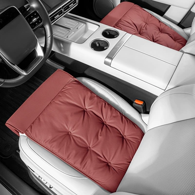 Seat cushion, seat cover | extension with memory foam, comfortable seat - volcano-red-front-row-dual-seats-leg-rest