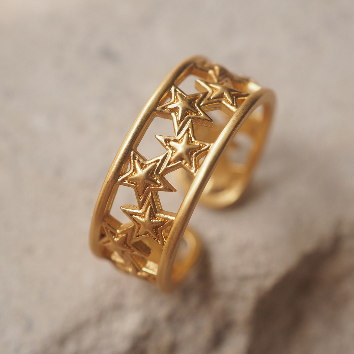 Retro matte fashionable minimalistic one size adjustable ring