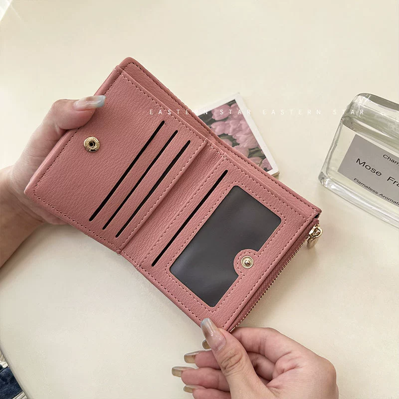 Wallet, short shoulder bag, small capacious folding card holder, 2023 collection