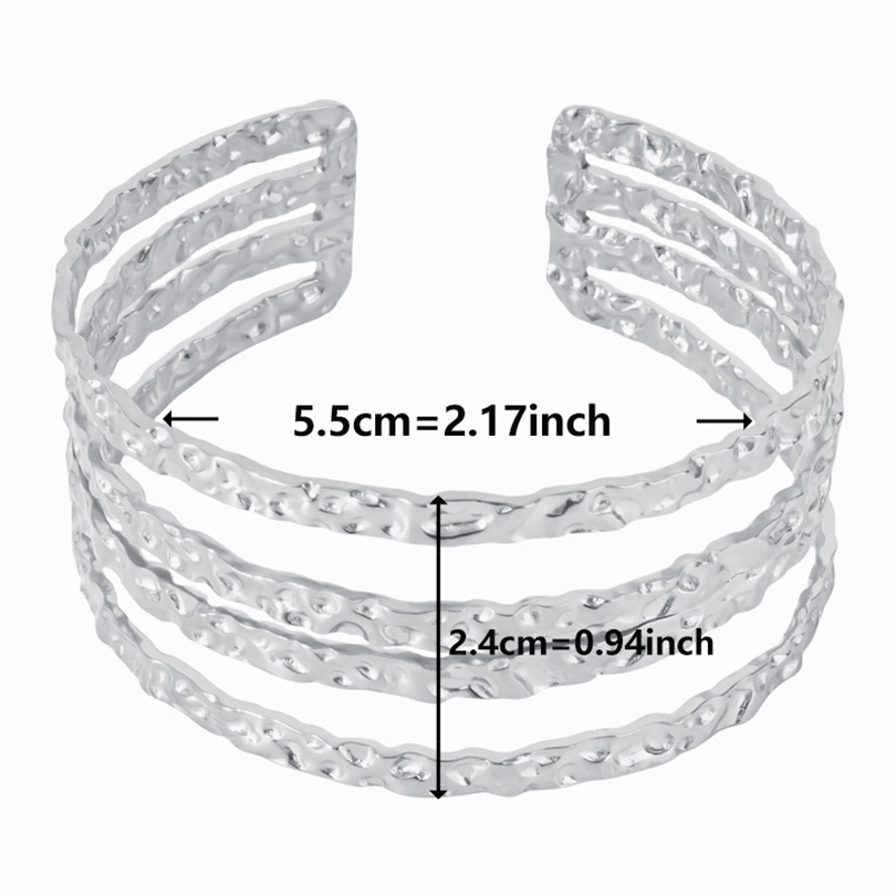 Solid Color Pattern Simple Style Solid Color 304 Stainless Steel 18K Gold Plated Bangle In Bulk