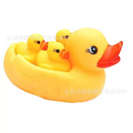 (2개) 목욕 장난감, 물 놀이 장난감,  목욕 파트너라고 불리는 고무 오리 핀치 1 큰 3 작은